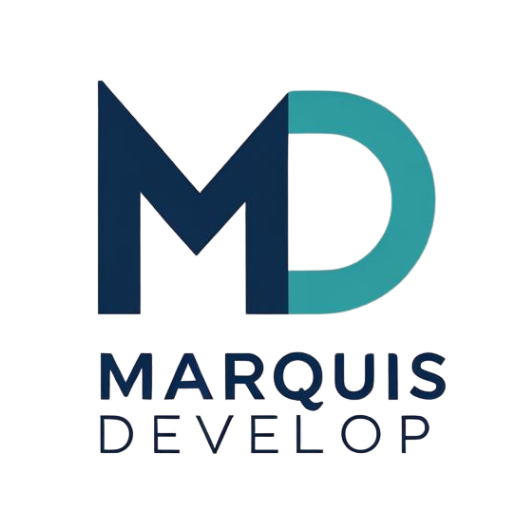 Marquis Develop logo: stylized M and D letters